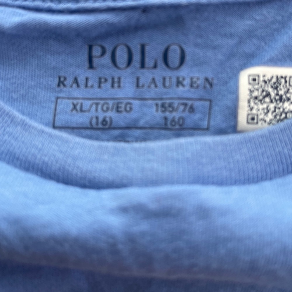 Polo Ralph Lauren Kids Blue Polo Bear Graphic T-Shirt XL 16 Short Sleeve Tee - Picture 3 of 5